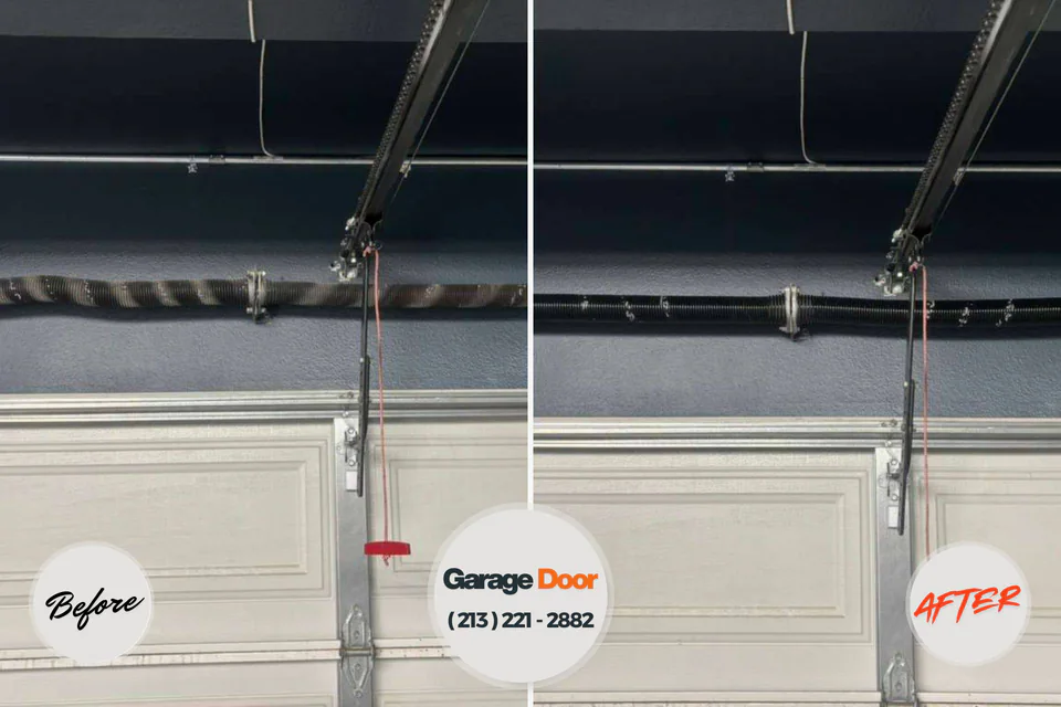 Before and after: garage door installation Rio Vista, TX